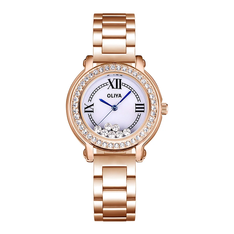 Women's classic light luxury fashion watch, women's temperament, quartz women's watch, blue needle diamond temperament