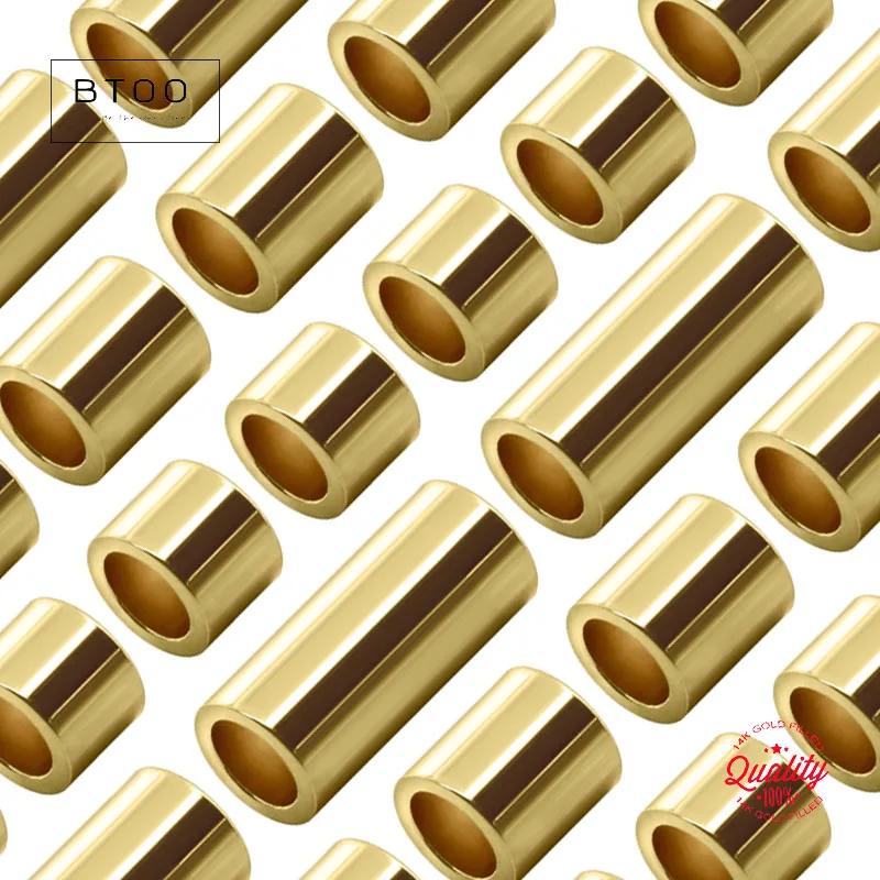 

14K Gold Filled Straight Cut Tube Beads Crimp Stopper Tarnish Resistant Jewelry Making Findings for DIY Jewelry Accessories