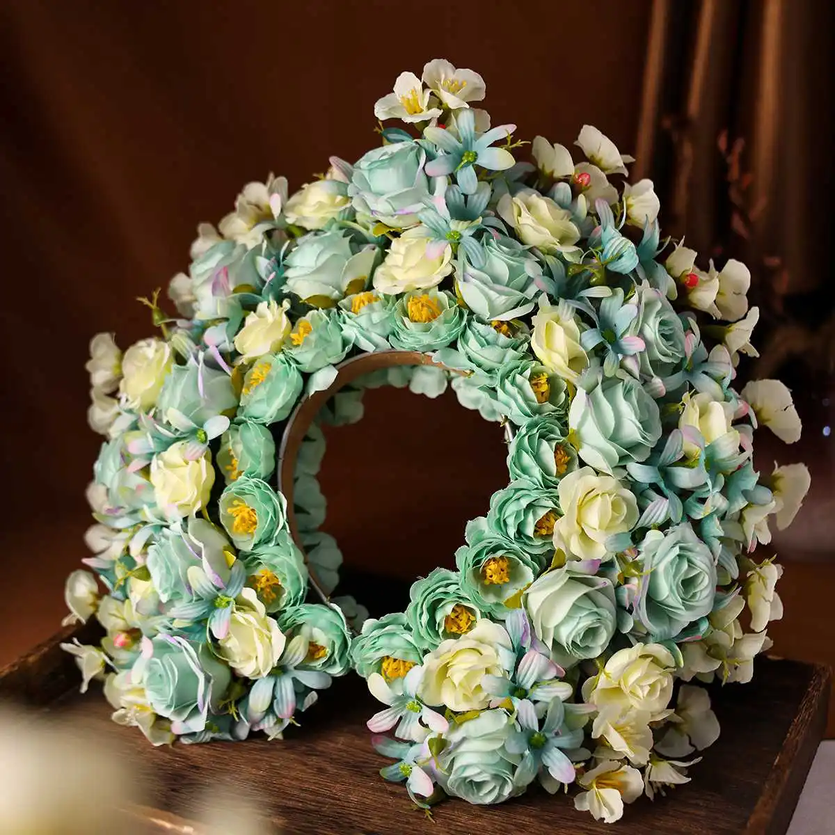 Women Head-Dress Colorful Flower Headband Hair Wreath Wedding Party Costume Headpiece for Bridal Women Fashion Hair Accessory