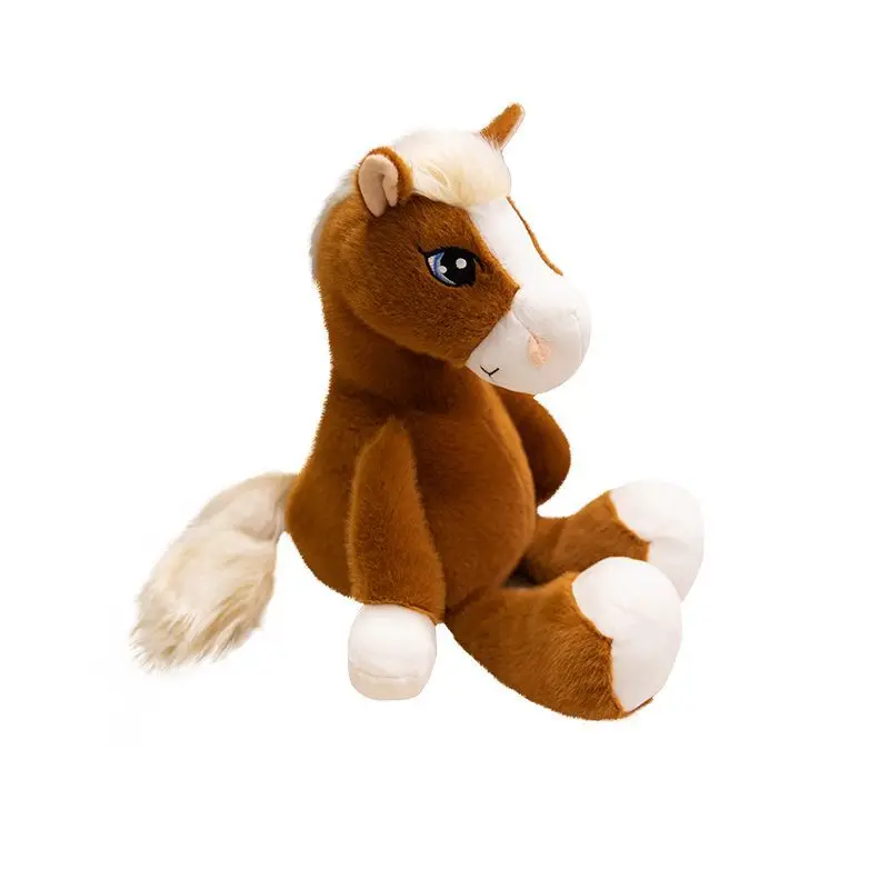 

22cm Cute Sitting Pony Plush Toy a Lovely Desktop Decoration, and a Horse Doll as a Festival and Birthday Gift for Children