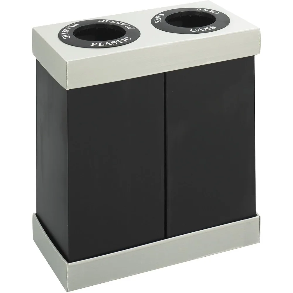 

Products At-Your-Disposal Double Recycling Center 9794BL, Black, Impact and Water Resistant, Two 28 Gallon Bins