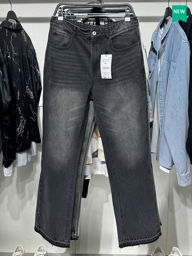 

Spring Autumn New Style Men's Cotton Denim Jeans Casual Bell Bottoms Multi Color Washed Jeans Youth Fashion Resistant Wear