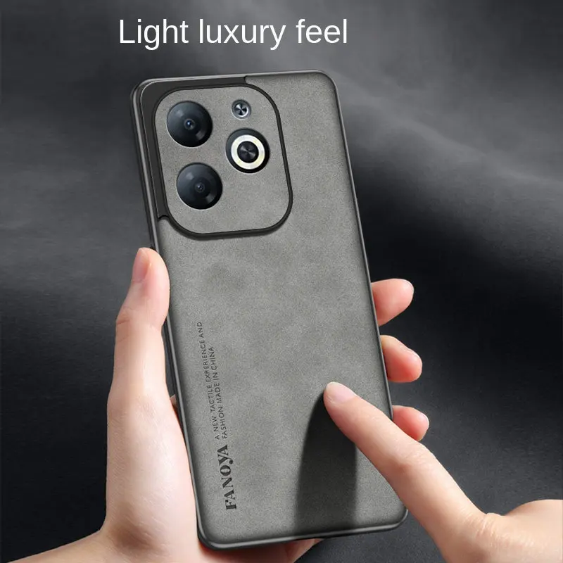 Infinix Hot 40 Hot40 X6836 Case Shockproof PU Leather Skin Hard Cover Matte Phone Case Silicone Bumper for Infinix Hot 40 Hot40