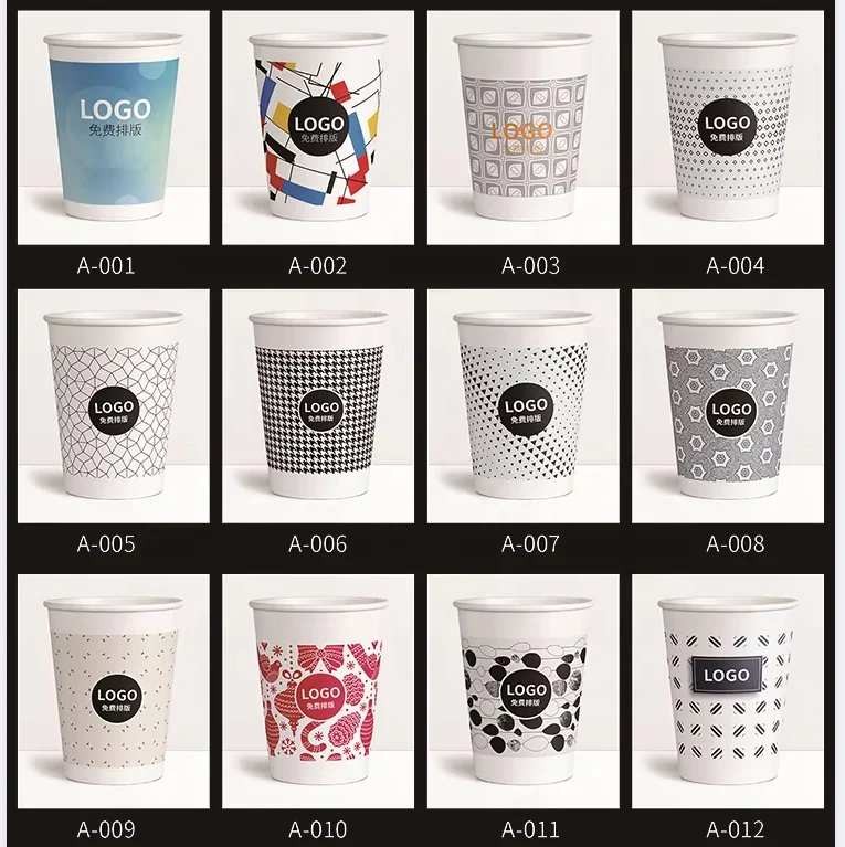 Custom Water Paper Cup with Logo Printing Personalized Wholesale Different Types of Paper Cups Machine Price