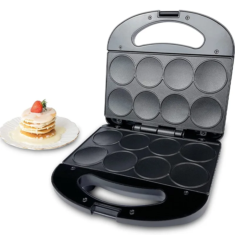 Mini pancake maker with non-stick plate, small pancake skillet to make 8 small pancakes