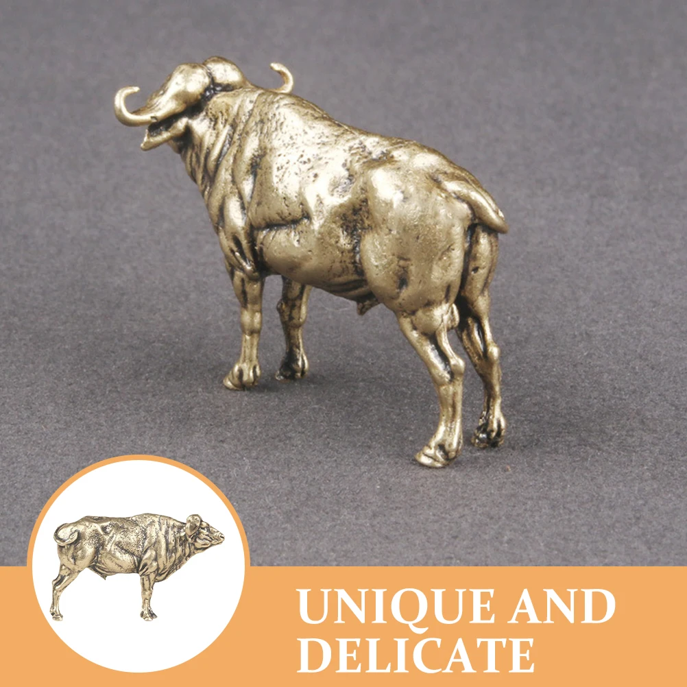 

Miniature Retro Yak Ornaments Decoration Modern Brass Figurine Vintage Animal Statue