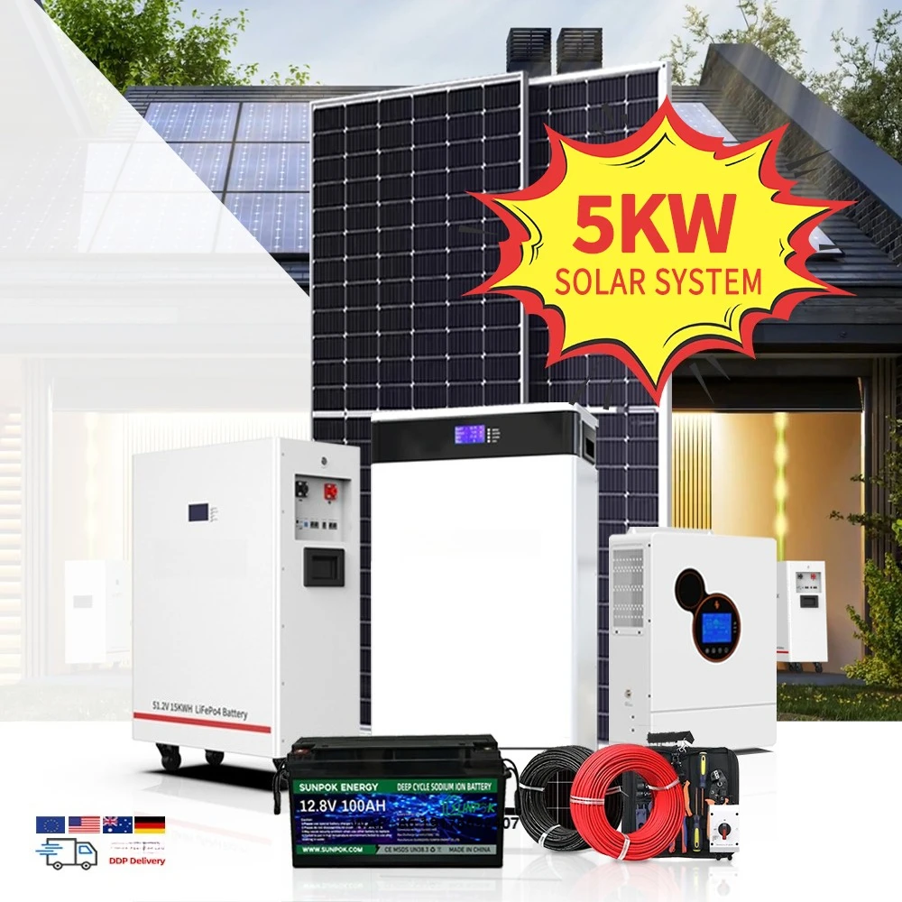 5kw 10kw Hybrid On-Off Grid Home Solar Panel Kit 48V Hybrid Inverter ’MPPT Controller 500W 6KW Energy System