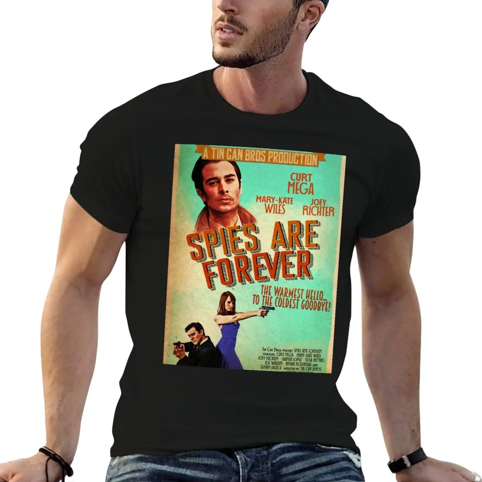 Spies Are Forever Vintage Poster T-Shirt topping Aesthetic clothing oversized t shirt men