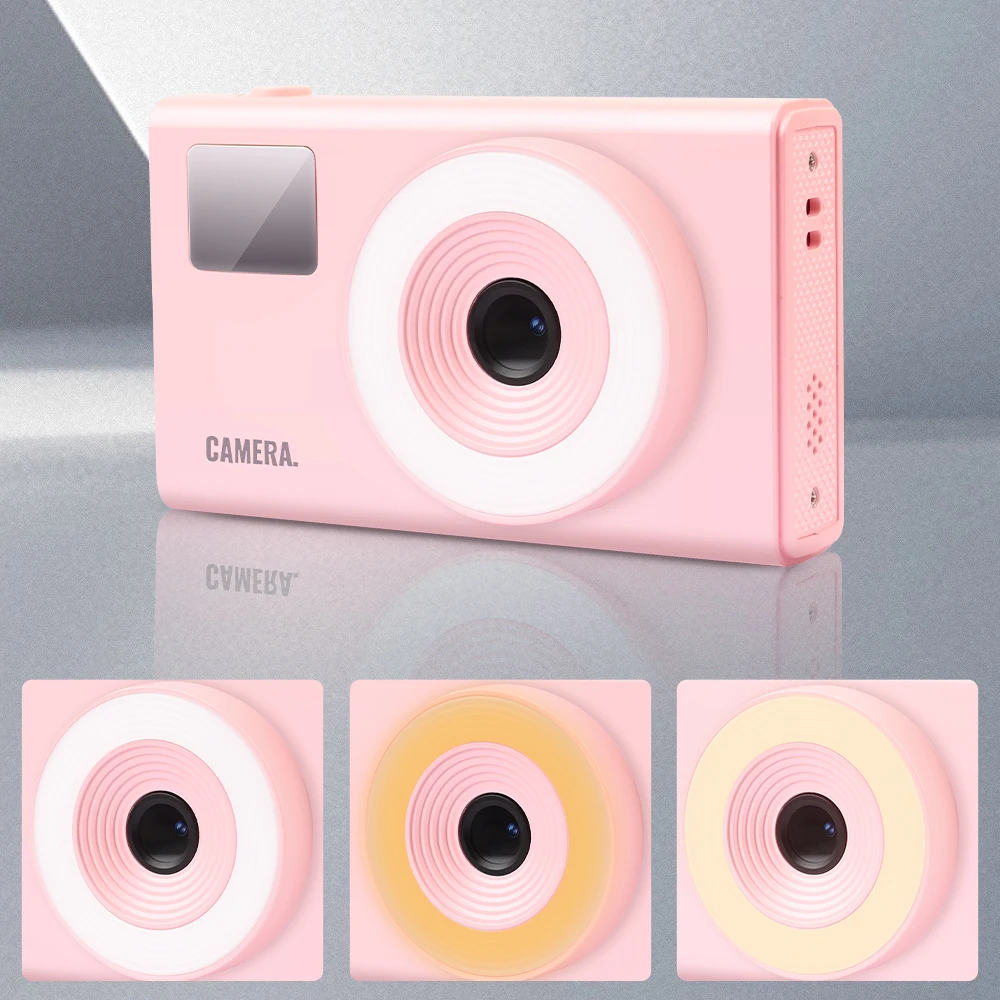 Kamera dla dzieci Trójkolorowy aparat wypełniający z kartą 64 GB Rejestrator wideo 1080P Zabawki edukacyjne Prezenty urodzinowe dla chłopca i dziewczynki