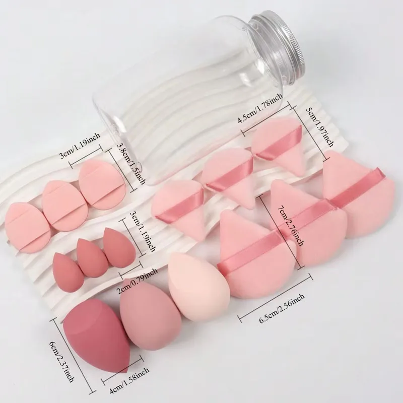 15 قطعة/المجموعة ماكياج الإسفنج لينة البسيطة فضفاض مسحوق نفث الجافة والرطبة ذات الاستخدام المزدوج ماكياج البيض النساء يشكلون اكسسوارات الجمال أداة