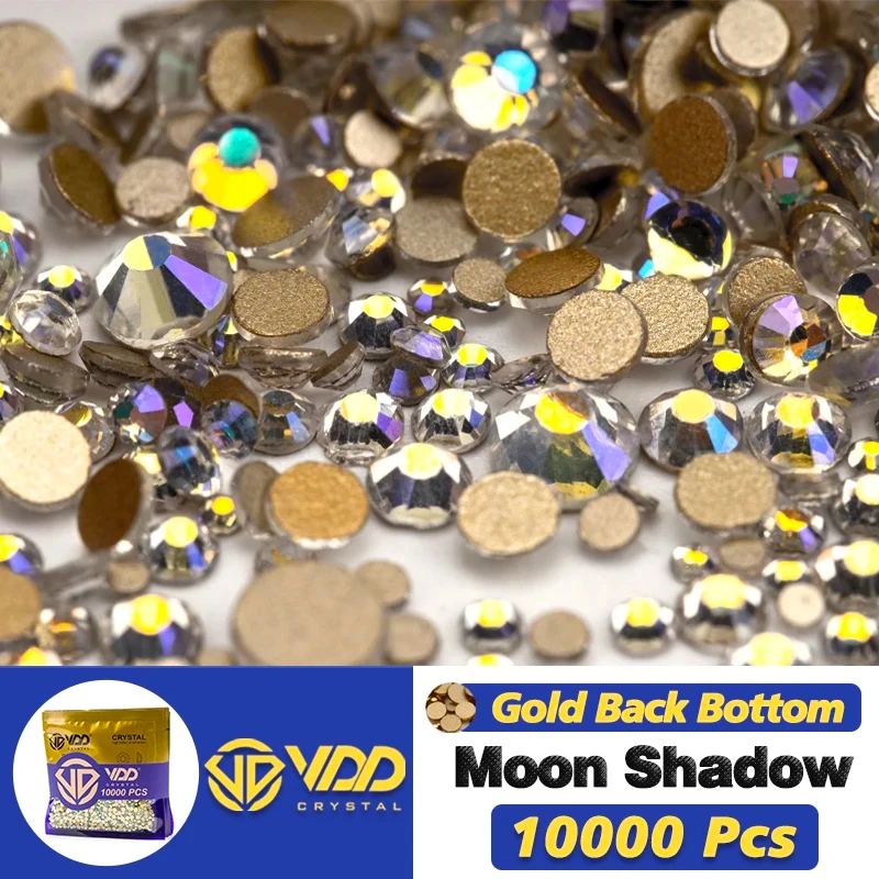 VDD 10000 Stuks Groothandel Hoge Kwaliteit Kristal Steentjes Goud Platte Achterkant Glas Niet Hotfix Strass Stenen DIY Nail Art Accessoires