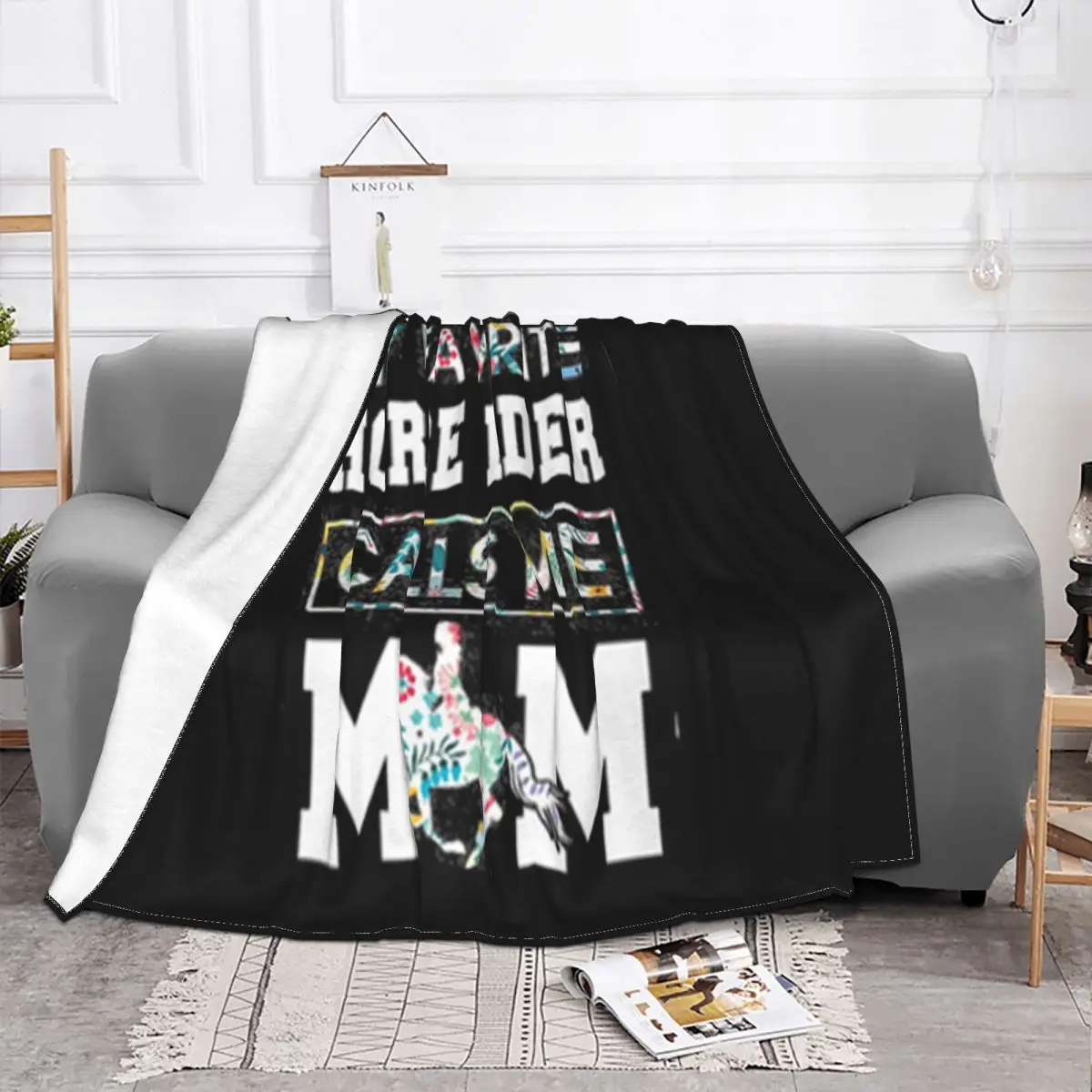 My Favorite Horse Rider Calls Me Mom Floral Customized Child Chinese Style Kawaii Solid Color Throw Blanket