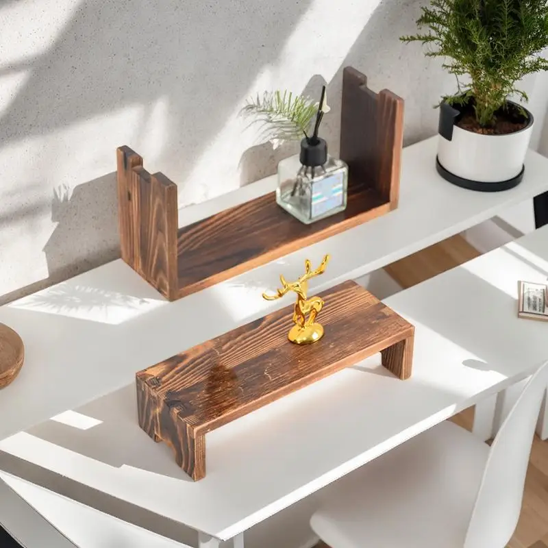 

Wood Risers Display Stands Wood Cake Stand For Dessert Rectangular Dessert Cake Holder Display Riser For Jewelry Collections