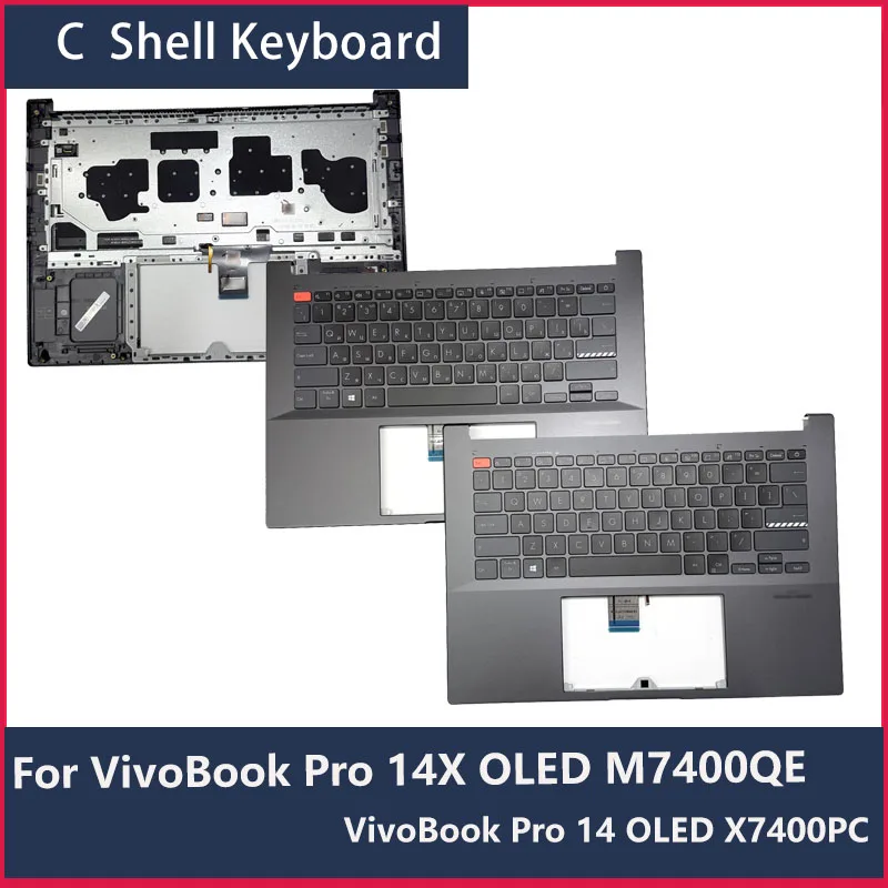 For 灵耀Pro14 Oled Vivobook Pro 14 Oled Pro 14X X7400Pc M7400Qe Laptop Keyboard C Shell Palm Rest Frame Housing