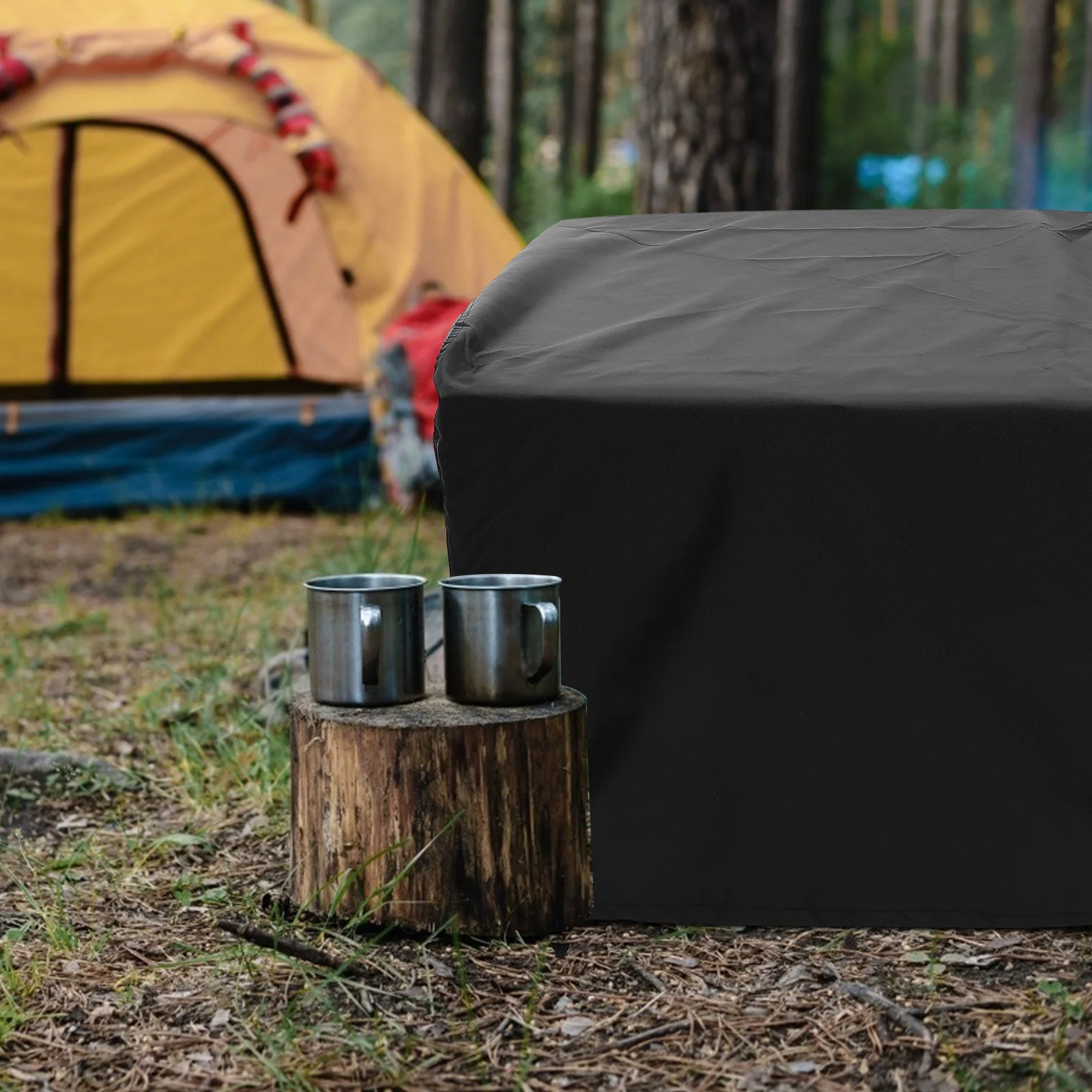 

Fire Pit Oxford Cloth Cover Waterproof Outdoor Bbq Stove Protector Dustproof Fire Pit Cover Outdoor Fireplace Durable