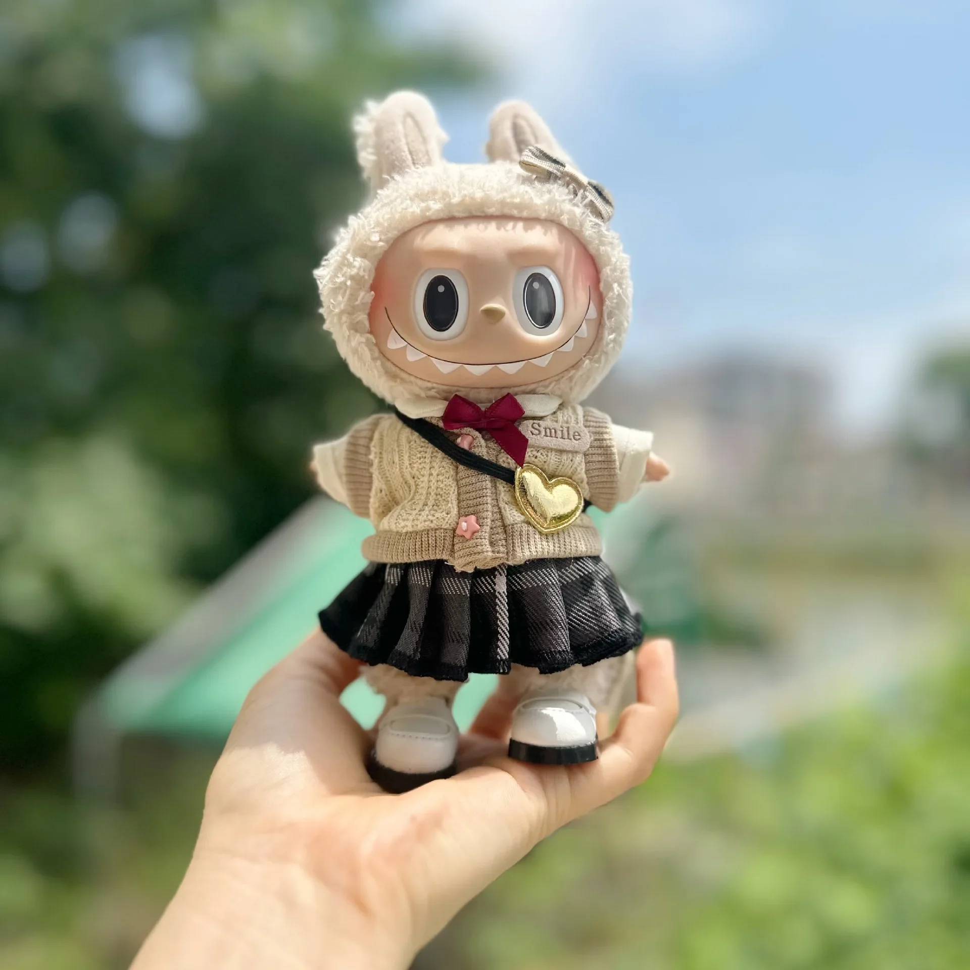 洋服のみ】17CM ラブ服 JK風スーツ LABUBUドール服 可愛い学生風スカート ドールアクセサリー