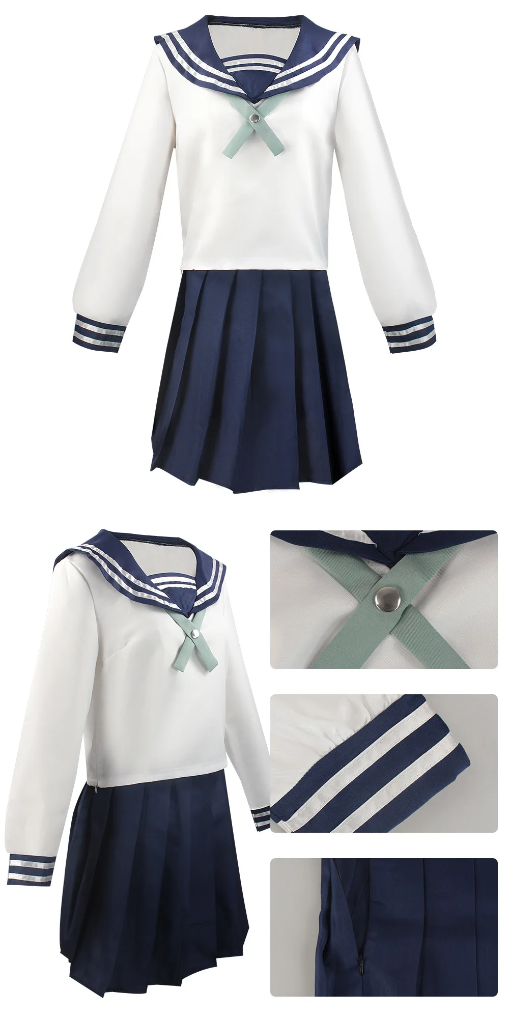 IN STOCK Anime Amanai Riko Cosplay Sailor JK Suit Dress Outfit Uniform Sets Halloween Women Girls Costume view 5