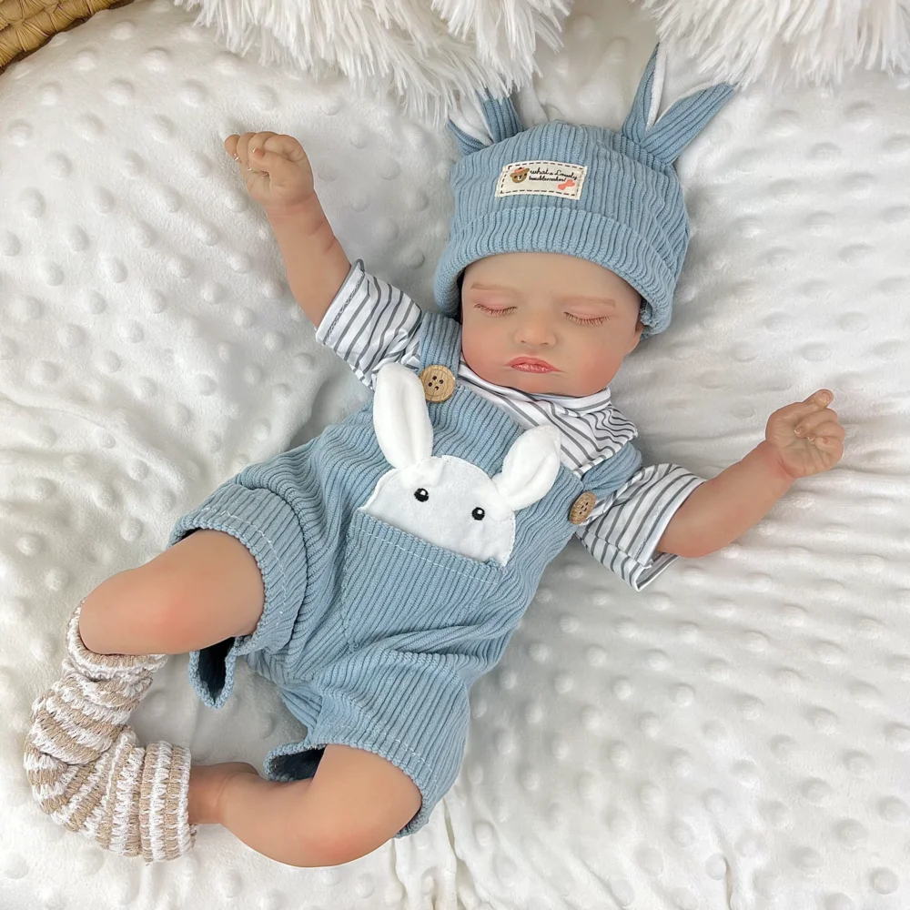 

Кукла BZDOLL Asleep Realistic Reborn, 19 дюймов (48 см), с тканевым телом и 3D-эффектом кожи, модный подарок на день рождения для девочек