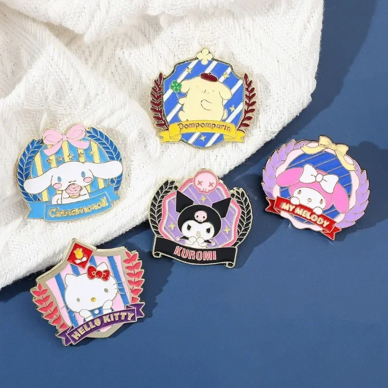 

Металлическая брошь Sanrio Kuromi My Melody Hello Kitty Jade Guigou Pudding, аксессуары для собак, значок из сплава, подарок на Новый год на день рождения для девочек