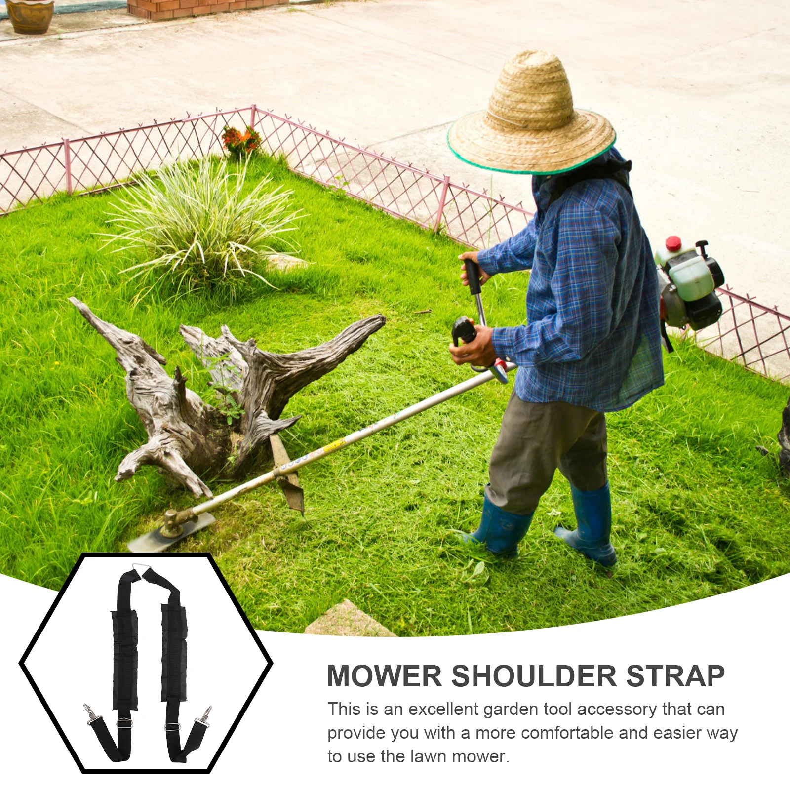 

2 pcs Straps Grass Trimmer Harness Strap Durable Lawn Mower Shoulder Belt Brush Cutter Double Shoulder Strap Trimmer Padded Belt
