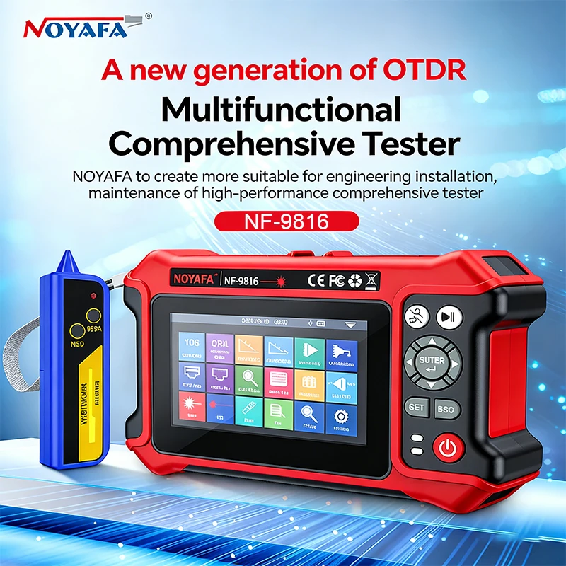 NOYAFA OTDR IPC Tester 1310/1550nm Optical Fiber 10G Dual OPM Multi in 1 Optical Time Domain Reflectometer with OPM OLS VFL Map