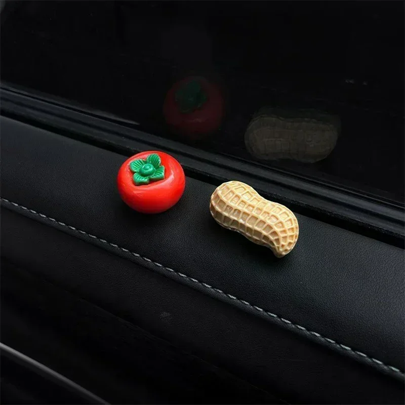 

Good Things Happen Car Ornaments Center Console Cartoon Persimmon Peanut Car Display Screen Decorative Stickers