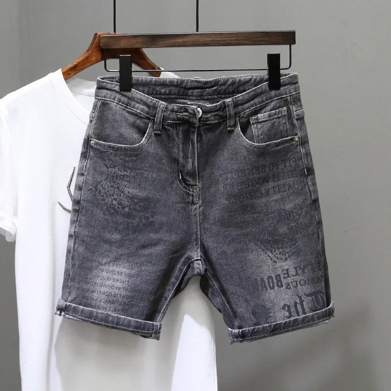 Man Denim Shorts Wide Xl Baggy Luxury Streetwear New In Hip Hop Harajuku Retro Jorts Blue Rude Thin Short Jeans Pants for Men