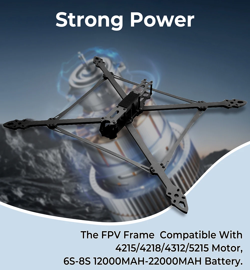 

Рама для FPV-дрона 9IMOD Mark4 V2, 13 дюймов, 6-8S, колесная база 539 мм, карбоновая, для гоночных FPV-дронов, для полетов на дальние расстояния, с высокой грузоподъемностью