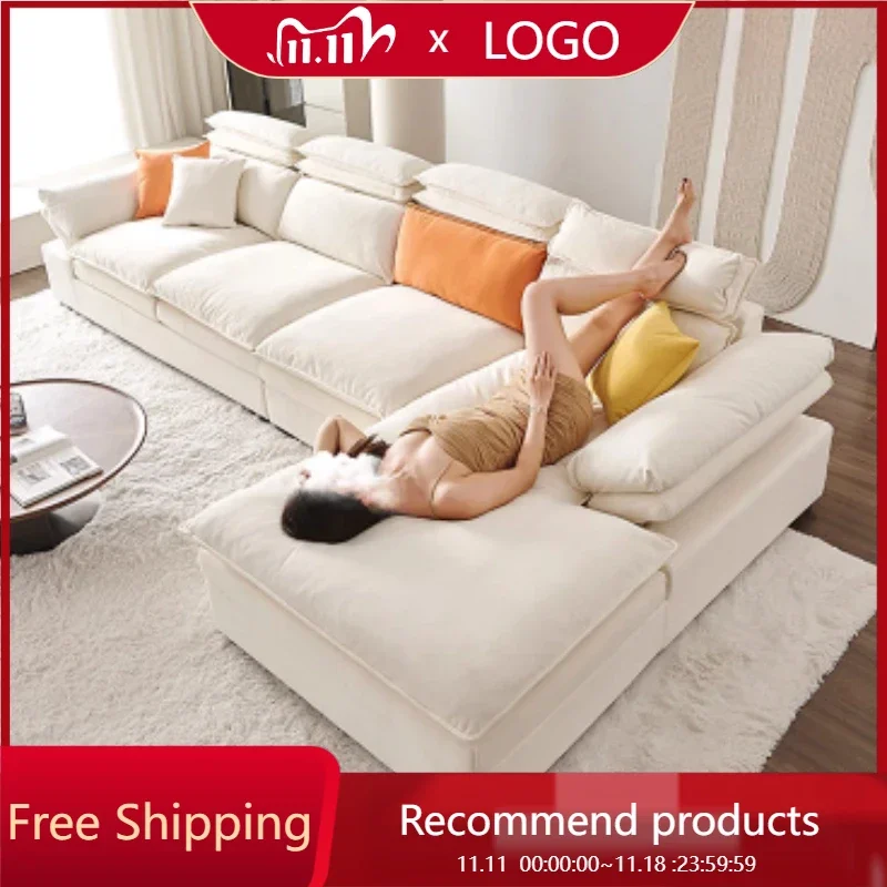 

Relaxing White Sofa Nordic Lazy Elegant Soft Minimalist Puff Sofa Bedrooms Reclining Divani Da Soggiorno Living Room Furniture