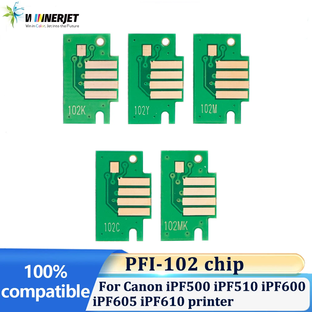 Winnerjet 130ml PFI-102 one time use chip For Canon iPF500 iPF510 iPF600 iPF605 iPF610 iPF700 iPF710 printer