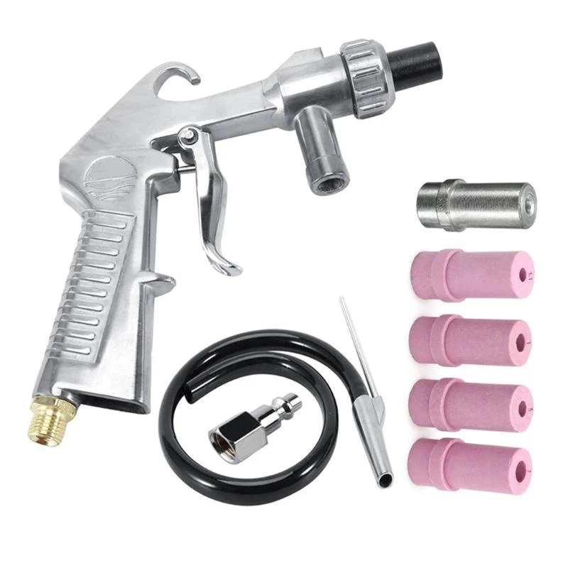 

Y1AD Air Sand Blaster with Hose and Ceramic Nozzles Sandblasting Tool for Surface Polishing Easy to Use