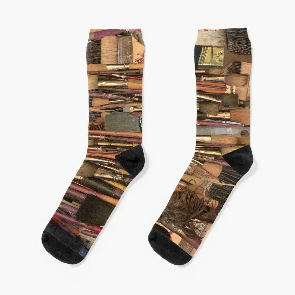 

Paint Brushes Socks compression designer brand happy halloween Designer Man Socks Women's