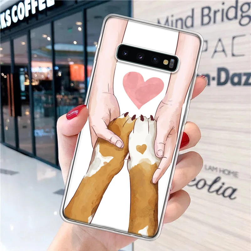 Dog Footprint Paw Cute Soft Phone Case for Samsung Galaxy S24 S23 S22 S21 Ultra S20 FE S10 Plus S9 + Print Fundas Cover Capa