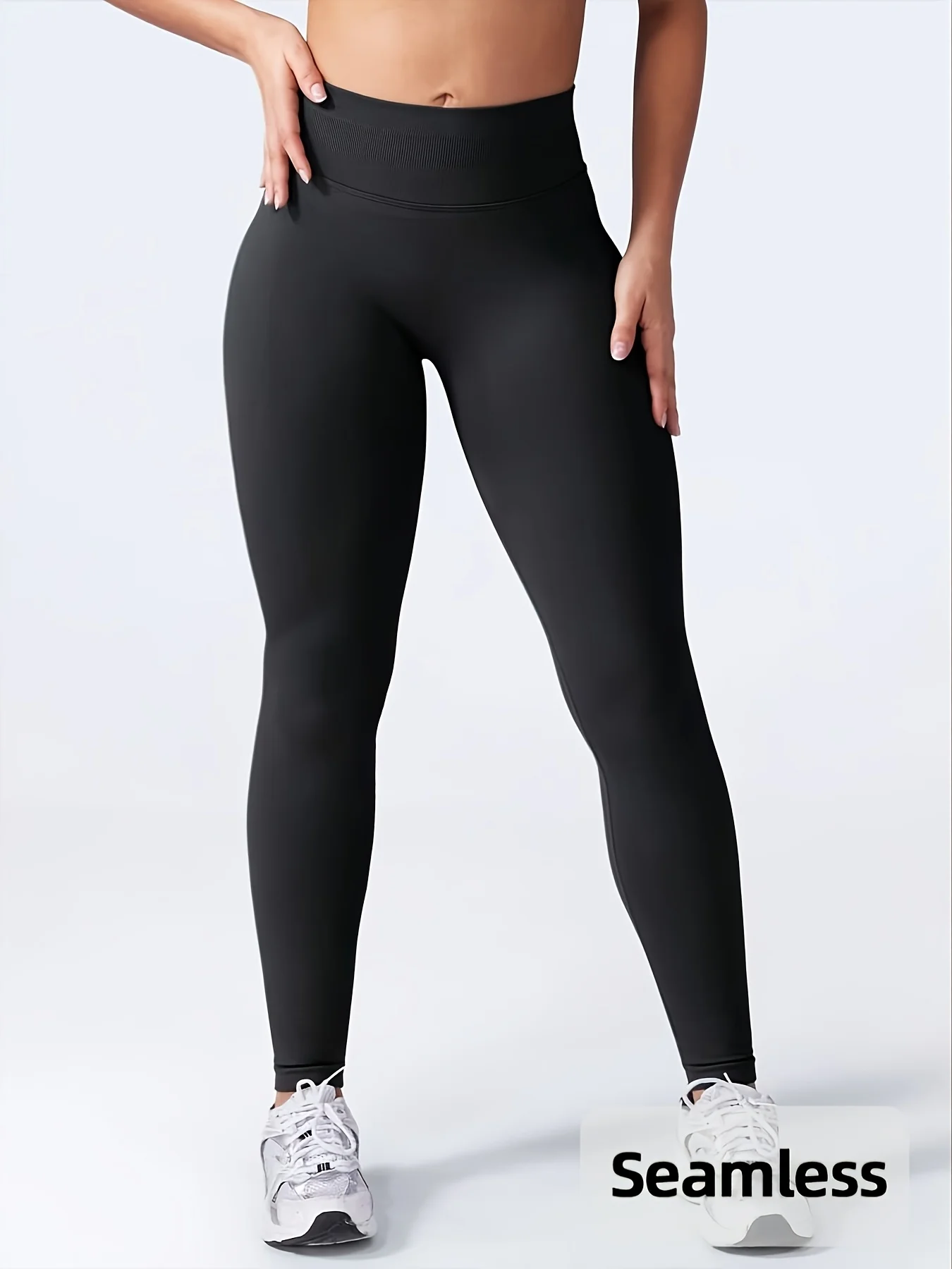 Women's High Waisted Seamless Workout Leggings Butt Lifting Gym Yoga Pants Booty Scrunch Vital Tummy Control Ruched Tights Four