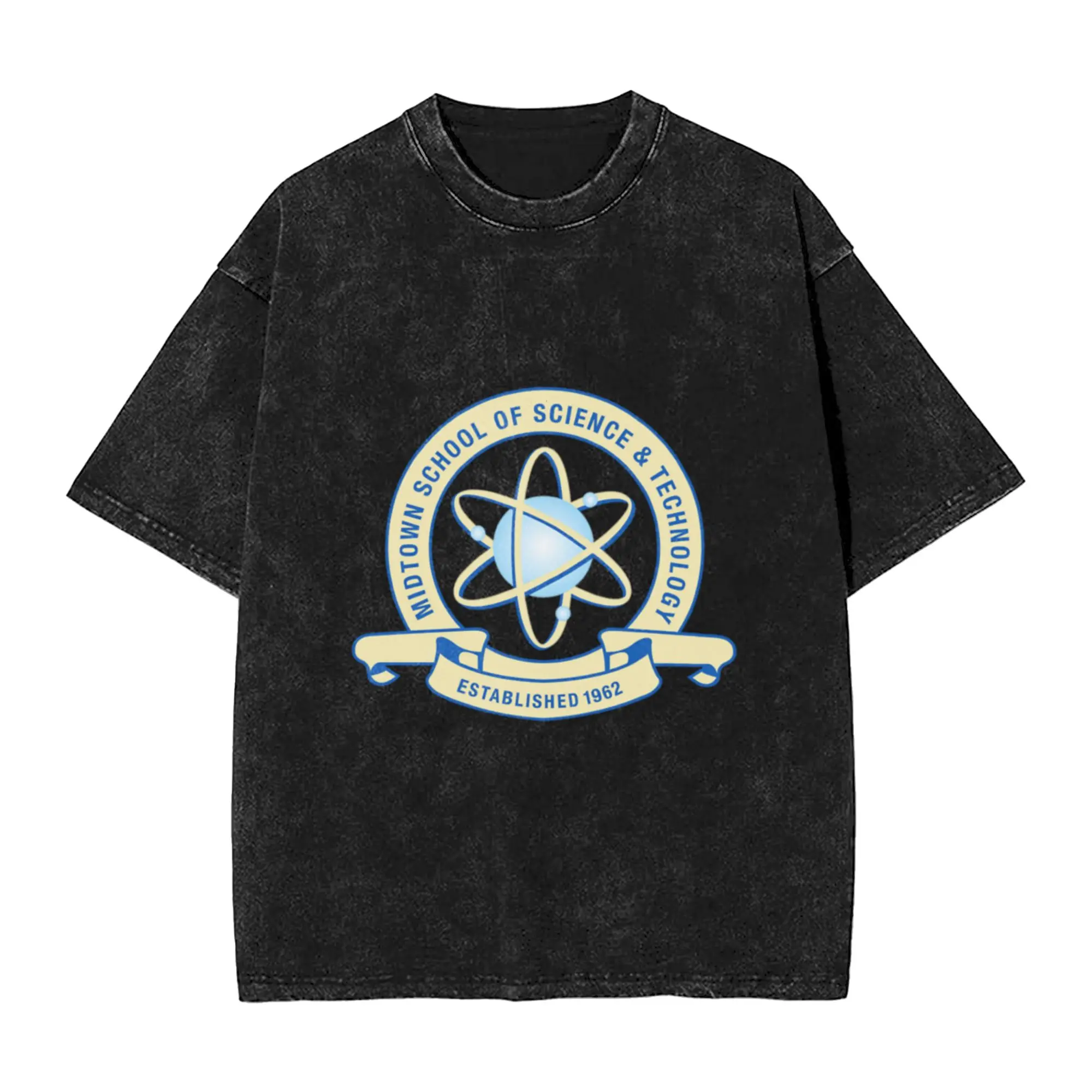 Midtown School of Science   Technology  Classic Chic A Washed T Shirt Men's Women's Oversized Cotton Tees Tops