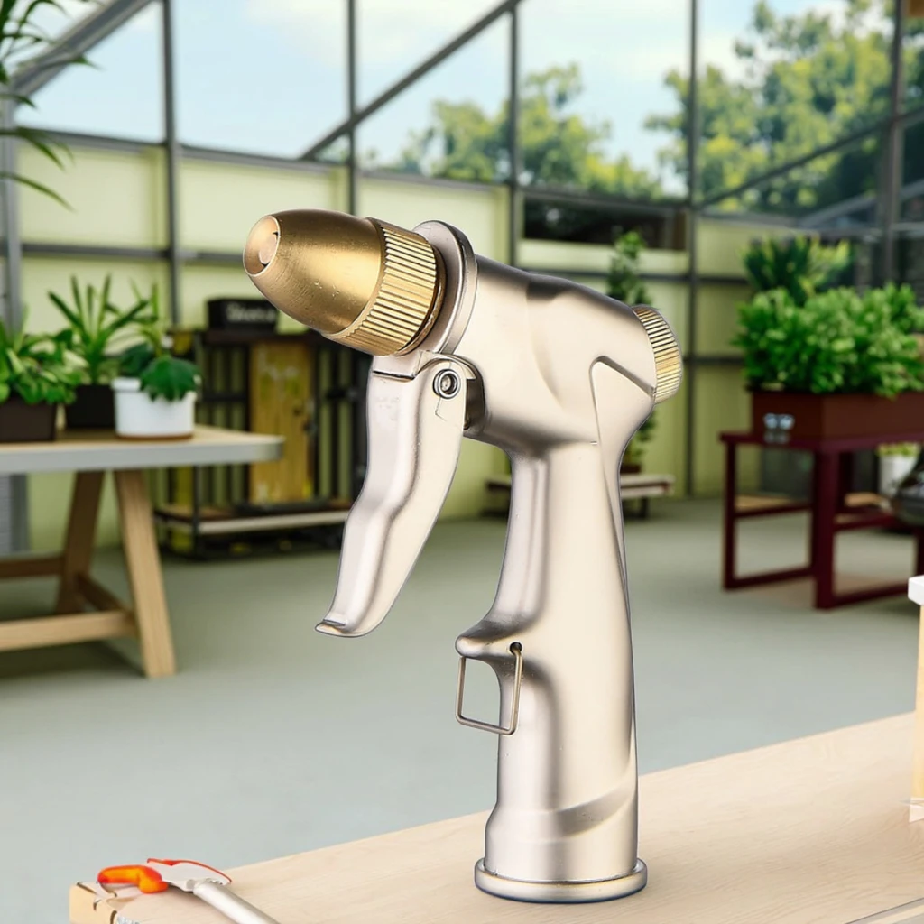 

Heavy Duty Zinc Alloy Metal Garden Water Gun High Pressure Nozzle for Car Washing and Plant Watering