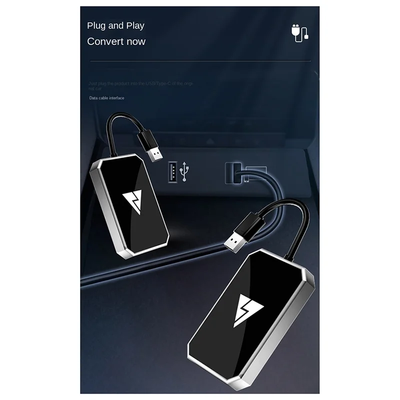 

Беспроводной адаптер 2-в-1 Carplay Android Беспроводной USB-адаптер Автомобильный адаптер Преобразование проводной Android Auto на беспроводе