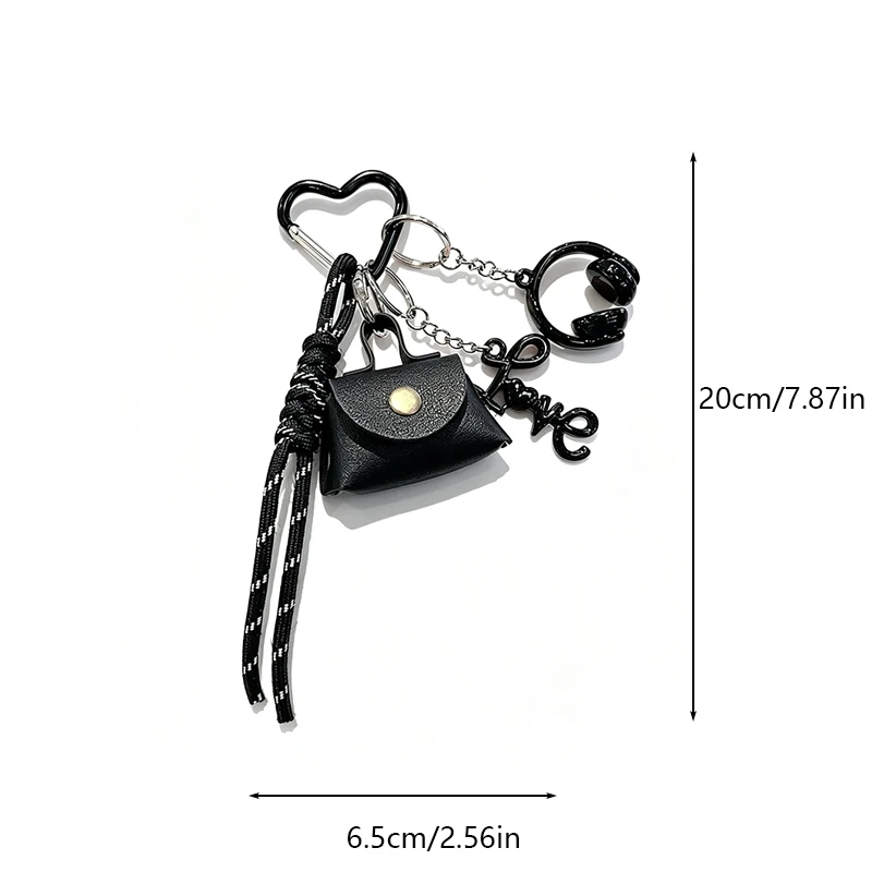 New Woven Rope Heart Keychain DIY Sweet Pendant Heart Bag Hanging Charm Keyrings Accessories For Women