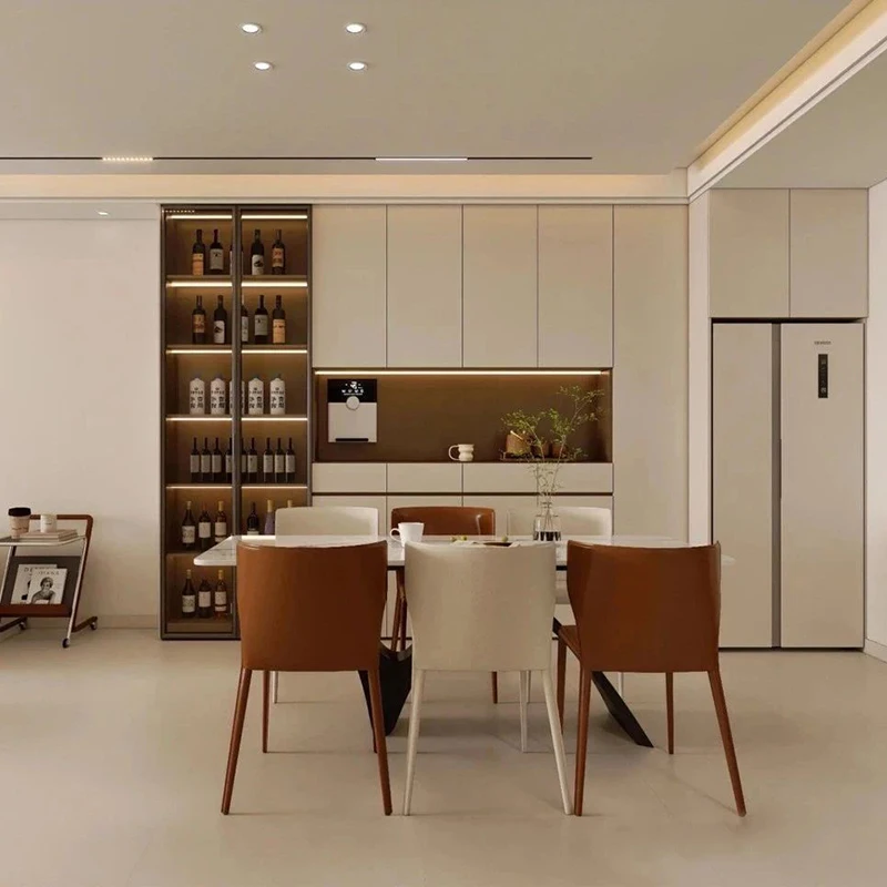 モダン家具　別荘向けカスタマイズ　高級ダイニングテーブルとテレビキャビネット（ホテル用）