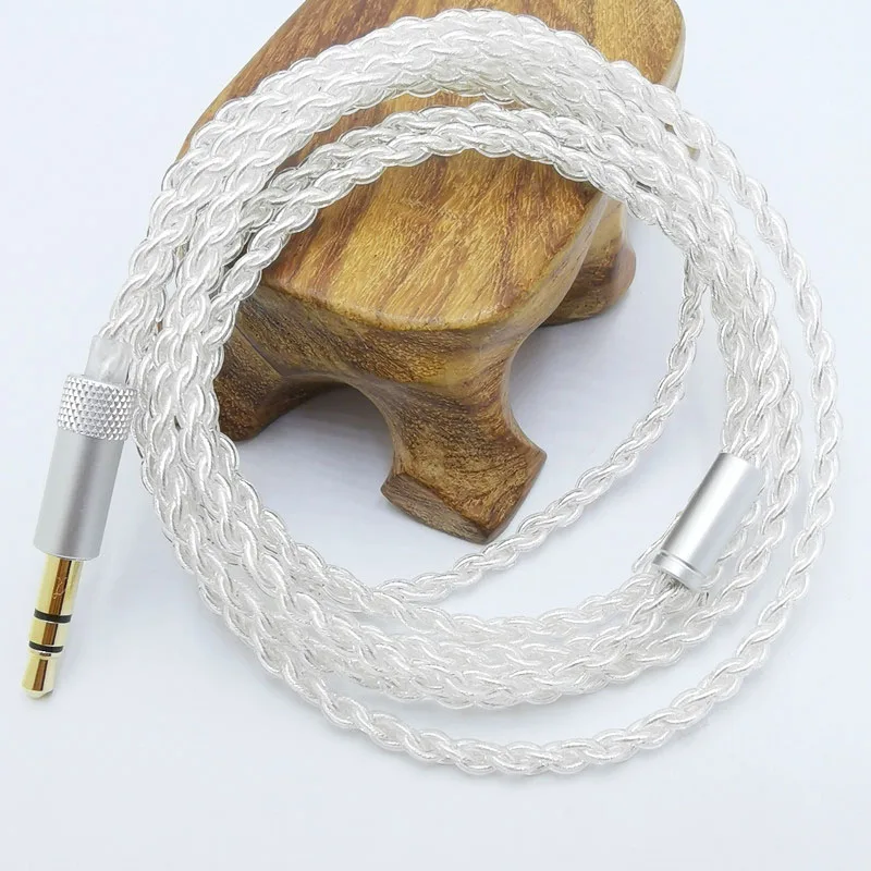 Cavo di ricambio fai da te da 1,2 m Cavo aggiornato placcato argento da 3,5 mm Cavo a 4 fili per la riparazione Cavo per auricolari HIFI fai-da-te