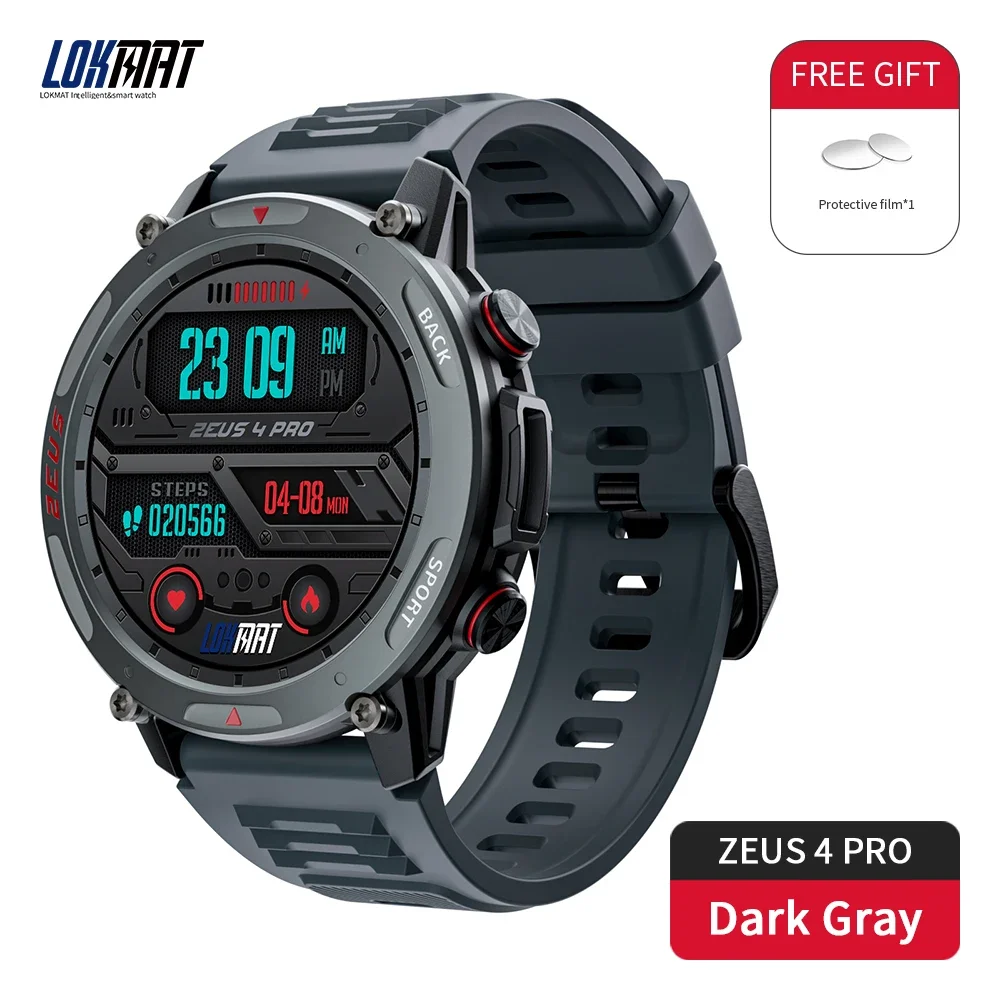 LOKMAT ZEUS 4 PRO Smart Watch 1.43 Amoled Round Screen BT Calls Smartwatches Fitness Tracker Heart Rate Monitor for Smart Phone