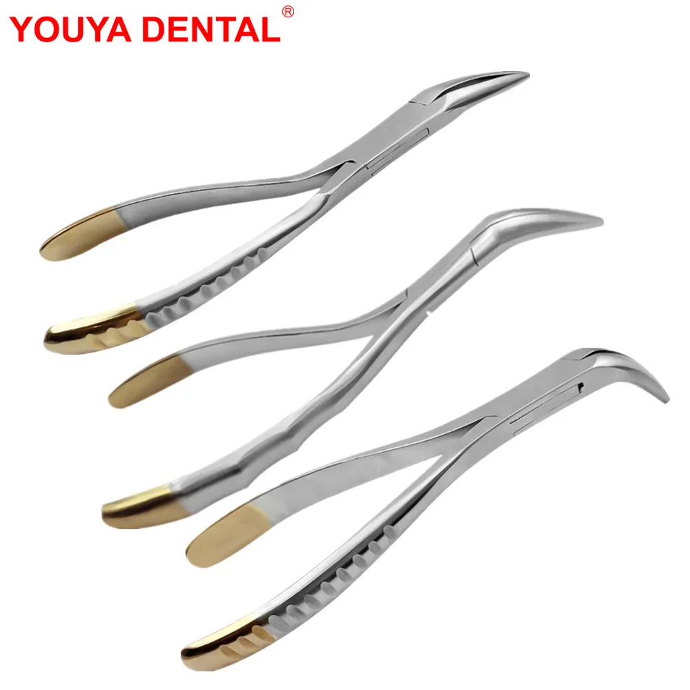 1PC Dental Residual Root Tweezers Tooth Extraction Forceps Curved Maxillary Mandibular Teeth Universal Pliers Dentist Instrument