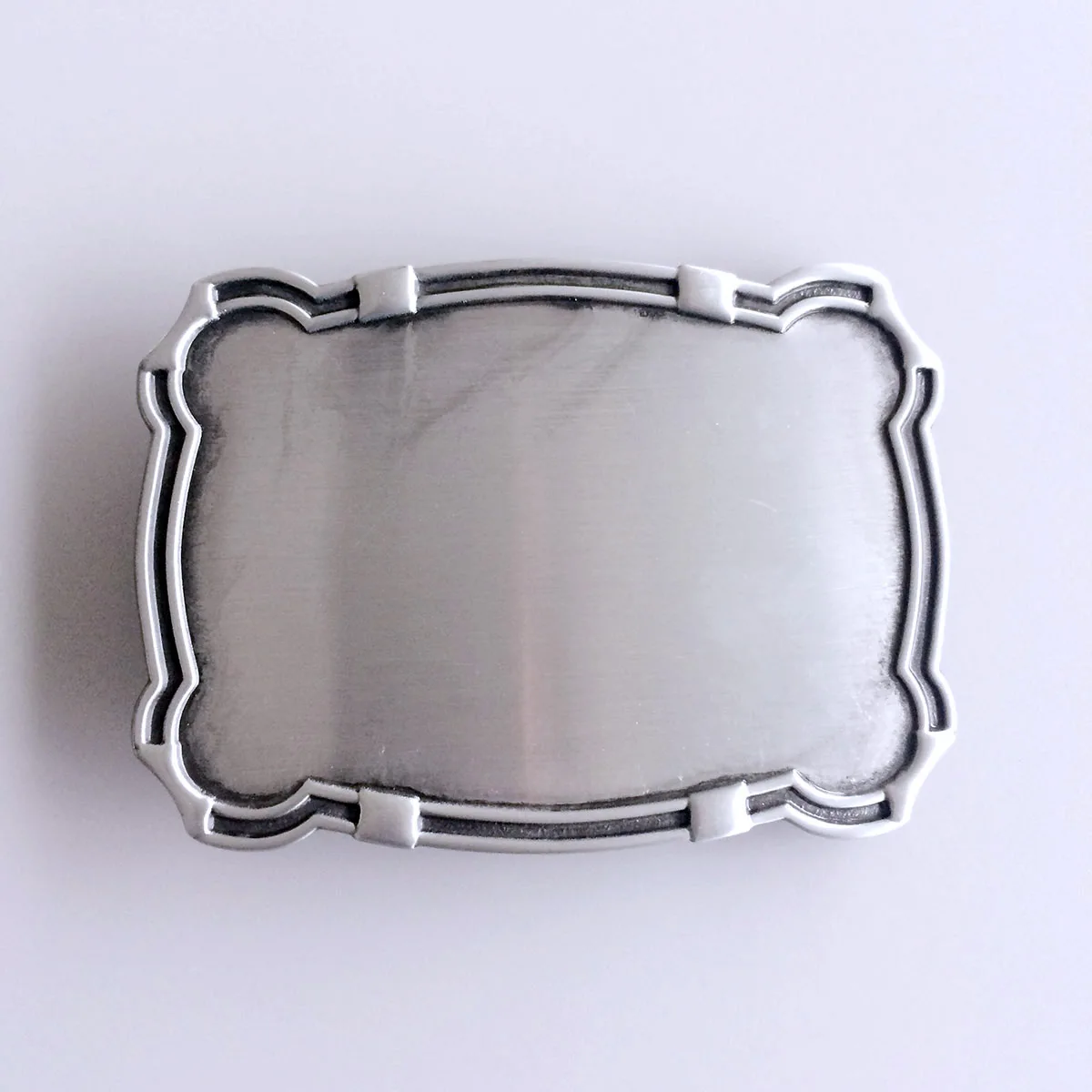 Vintage Style Western Rectangle Edge Custom Blank Belt Buckle BUCKLE-BL001