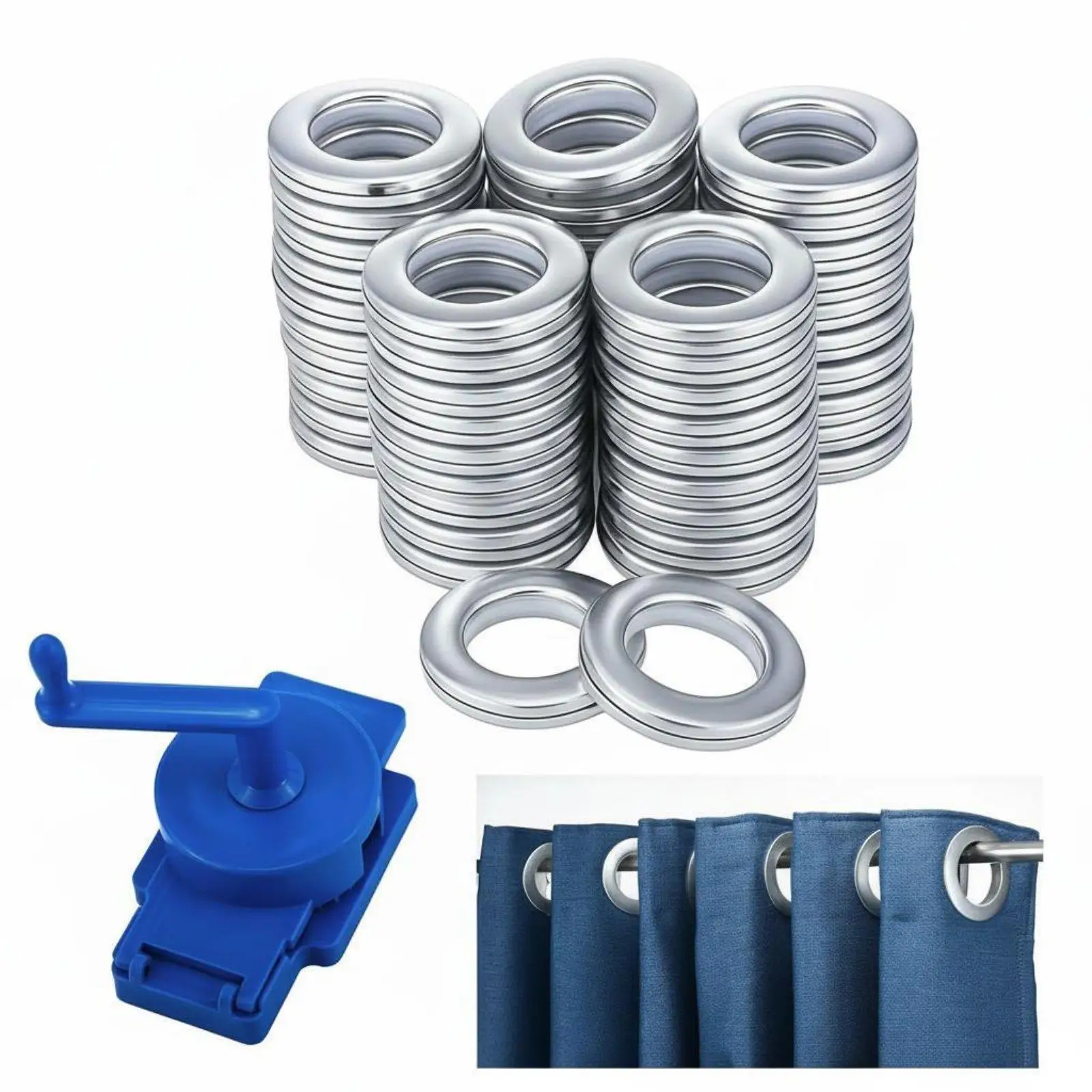 Curtain Ring Grommet Kit Rotary Cutter Manual Puncher Fabric Eyelet Tool for Home Custom Curtains and Drapes