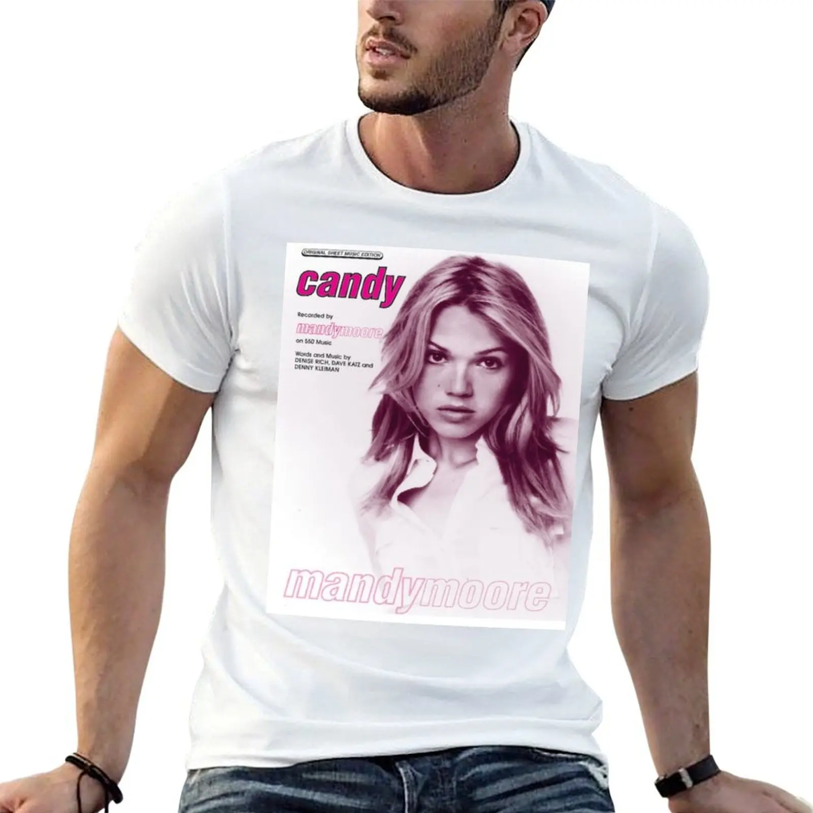 Mandy Moore Candy T-Shirt Everyday Wear Basic Short Sleeve Top
