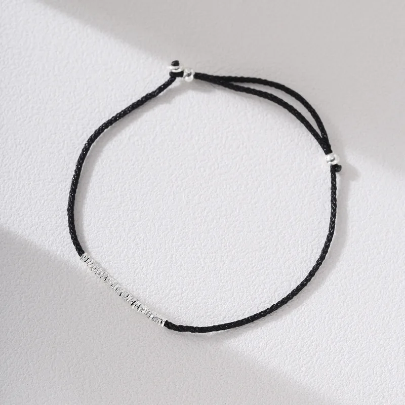 La Monada 925 Sterling Silver Rope Bracelets Silver Bead Fashion Thin Red Thread Line String Bracelets For Women Girls