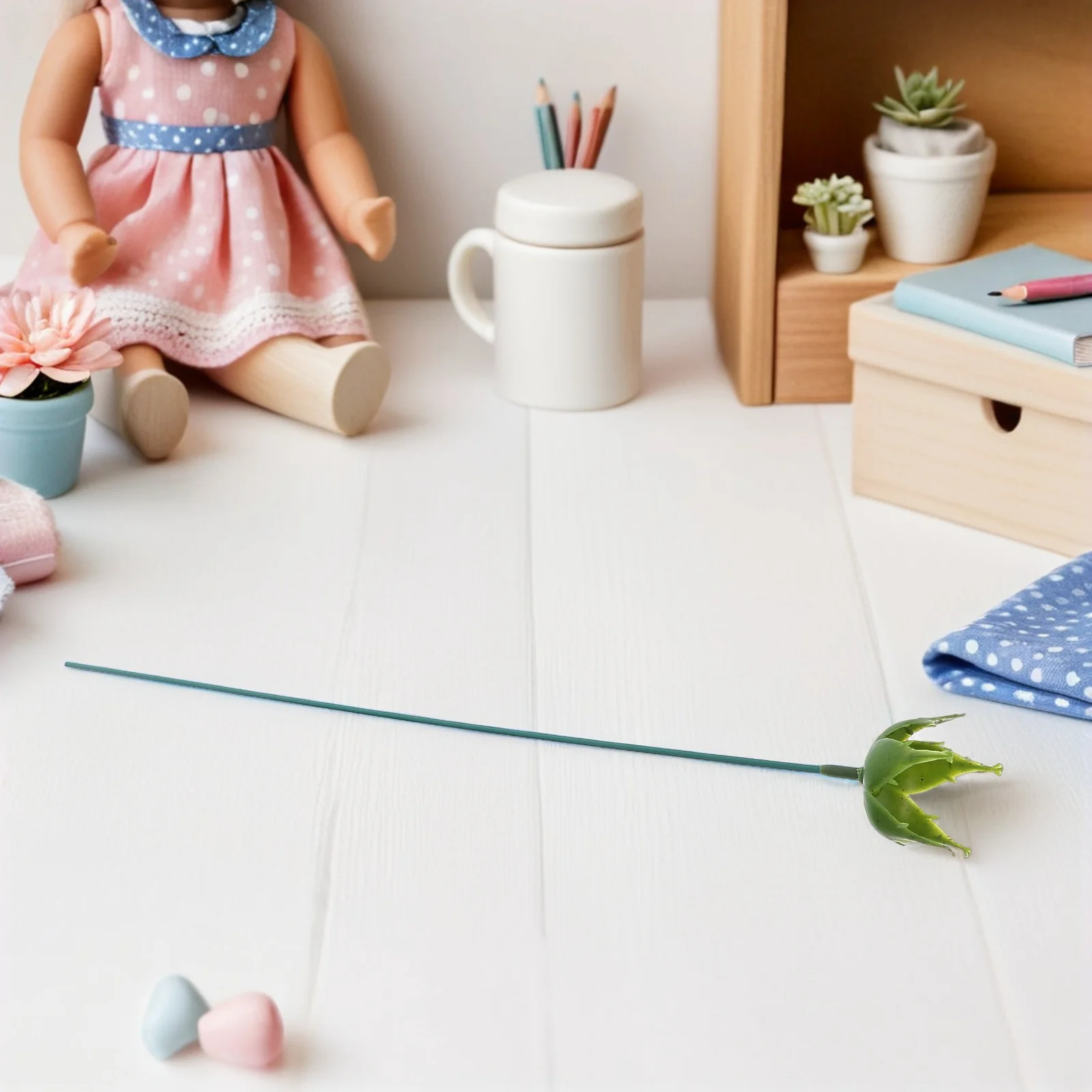 

50Sets Artificial Rose Calyxes Realistic Fake Flower Sepals for Floral Arrangement DIY Bouquet Supplies Plastic Flower Stems