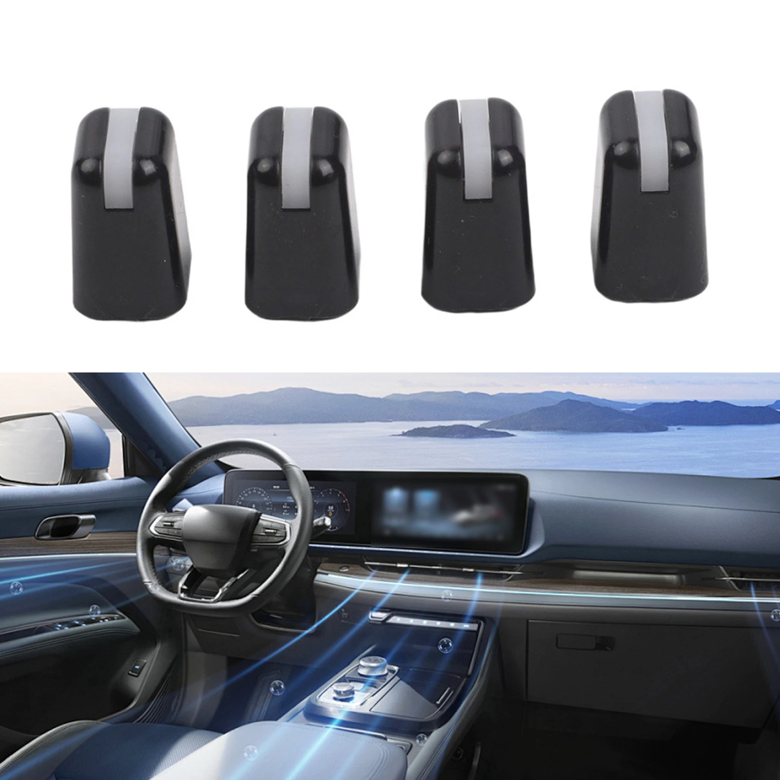 Car Climate Control Air Conditioner Knob Car Maintenance 4PCS Heater Control Knob Set Car Accessory Complete Set Of Knobs
