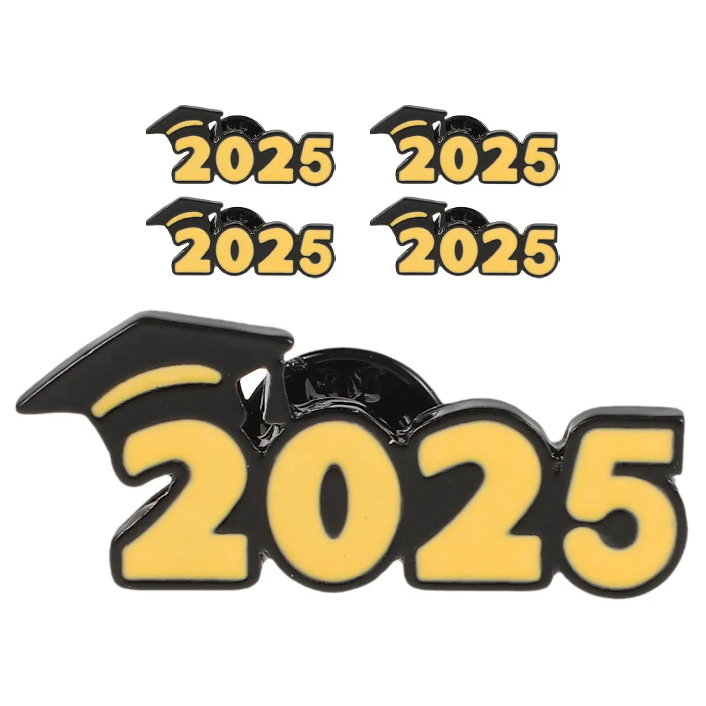 

5pcs Graduation Lapel Pins Zinc Alloy Decorative Brooch For 2025 Graduates Graduation Party Supplies Accessories