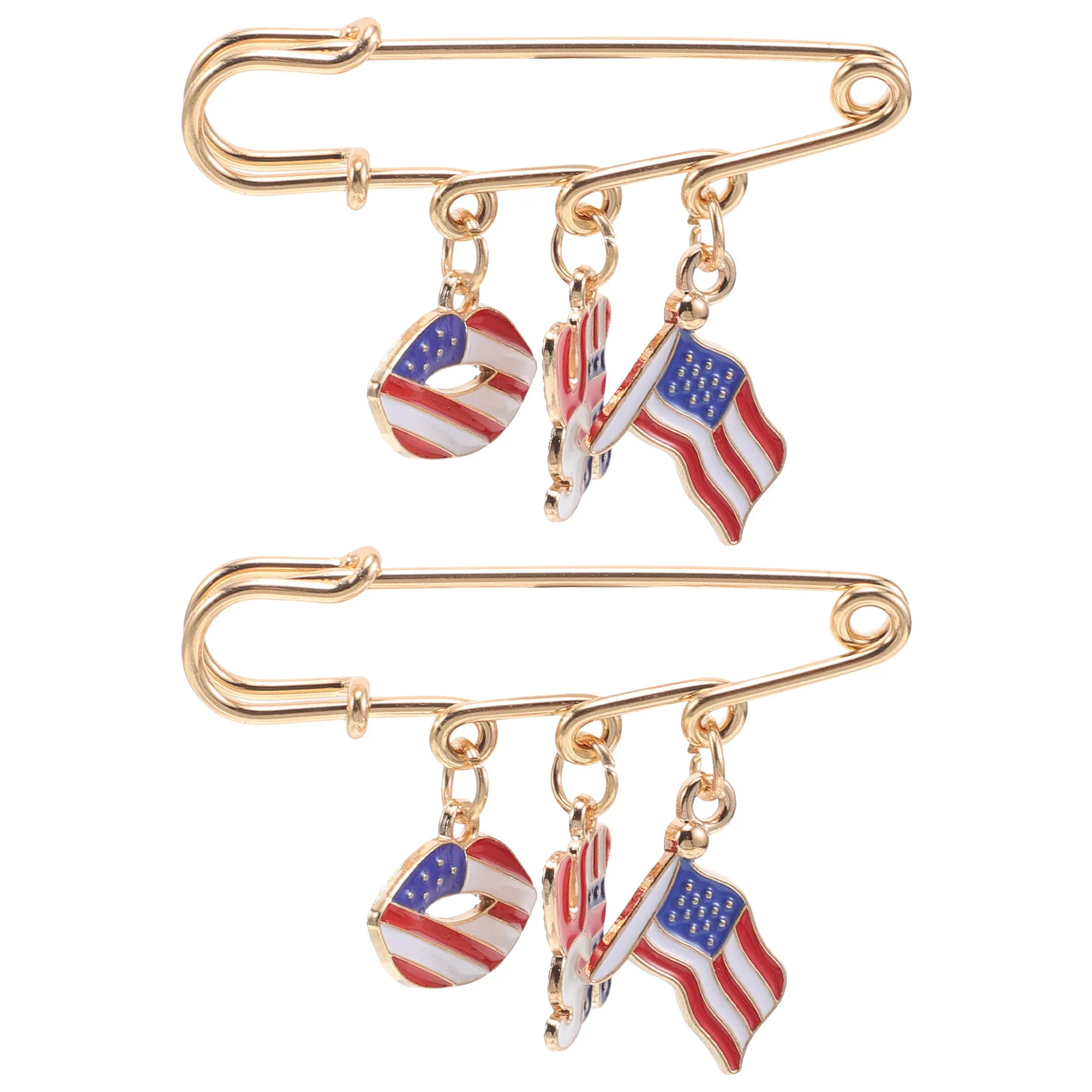 2Pcs Usa Flag Brooch Pin America Patriotic Lapel Pin for Independence Day 4Th of July Election Day Military Present